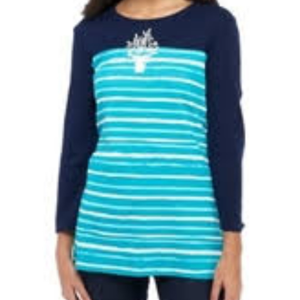 Kim Rogers Navy & Turquoise Top